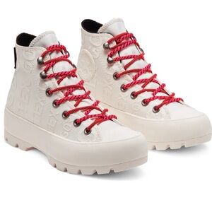 Converse Goretex Waterproof White Boots with Pink and Black Accents Size 6.5